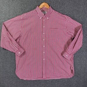 Ben Silver Charleston Shirt Men 2XL Gingham Check Button Down Long Sleeve